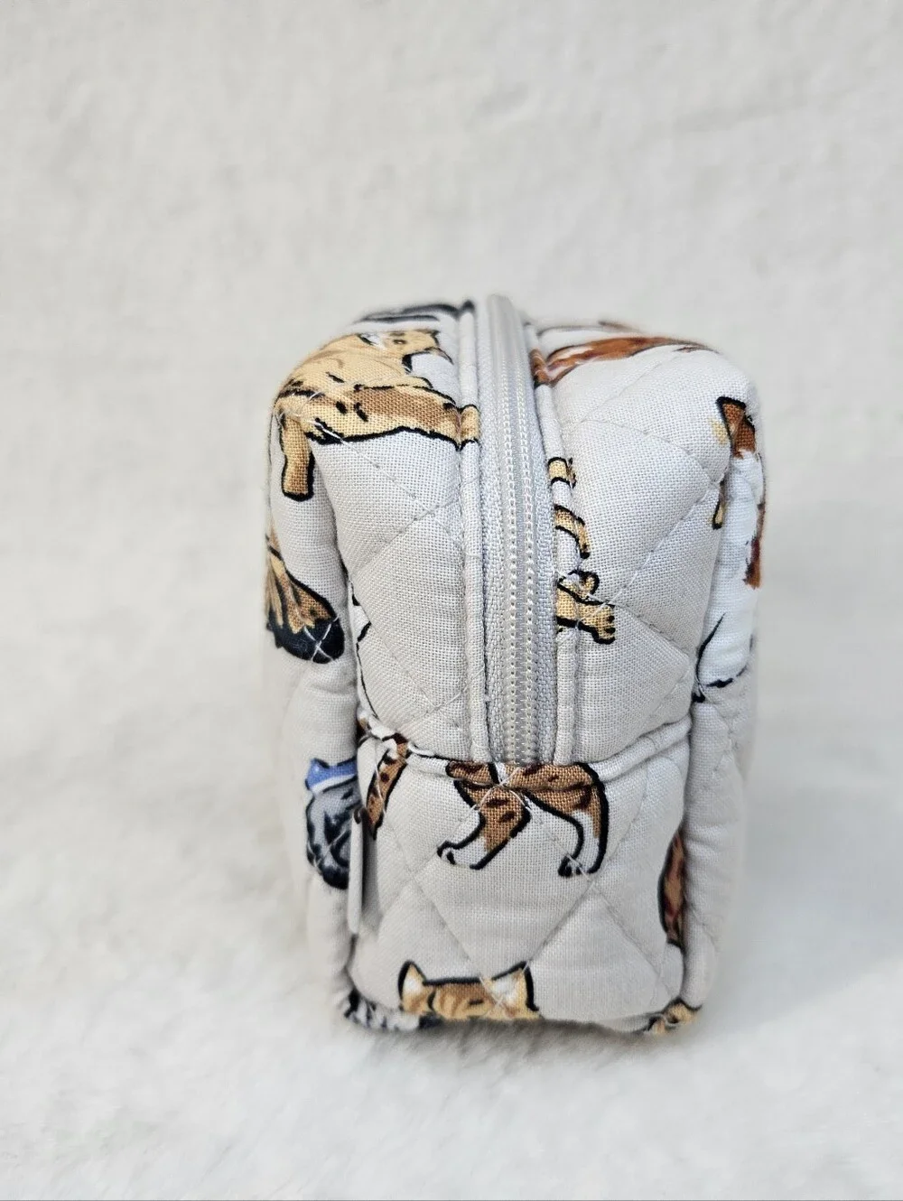 Vera Bradley A Cat's Life Print Quilted Essential Cosmetic